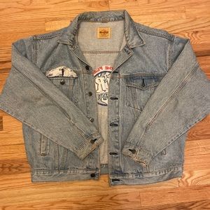 Hard Rock Cafe vintage jean jacket Orlando save the planet XL